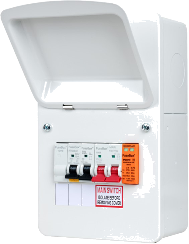 FuseBox EV32AX 32A EV Charger Consumer Unit with SPD & Type A RCBO
