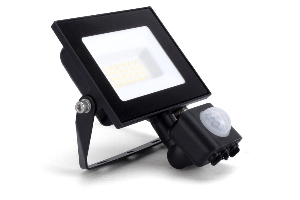 INTEGRAL LED 20W FLOODLIGHT + PIR 4000K BLACK