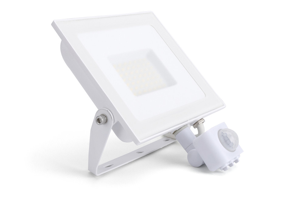 INTEGRAL LED 50W FLOODLIGHT + PIR 4000K WHITE