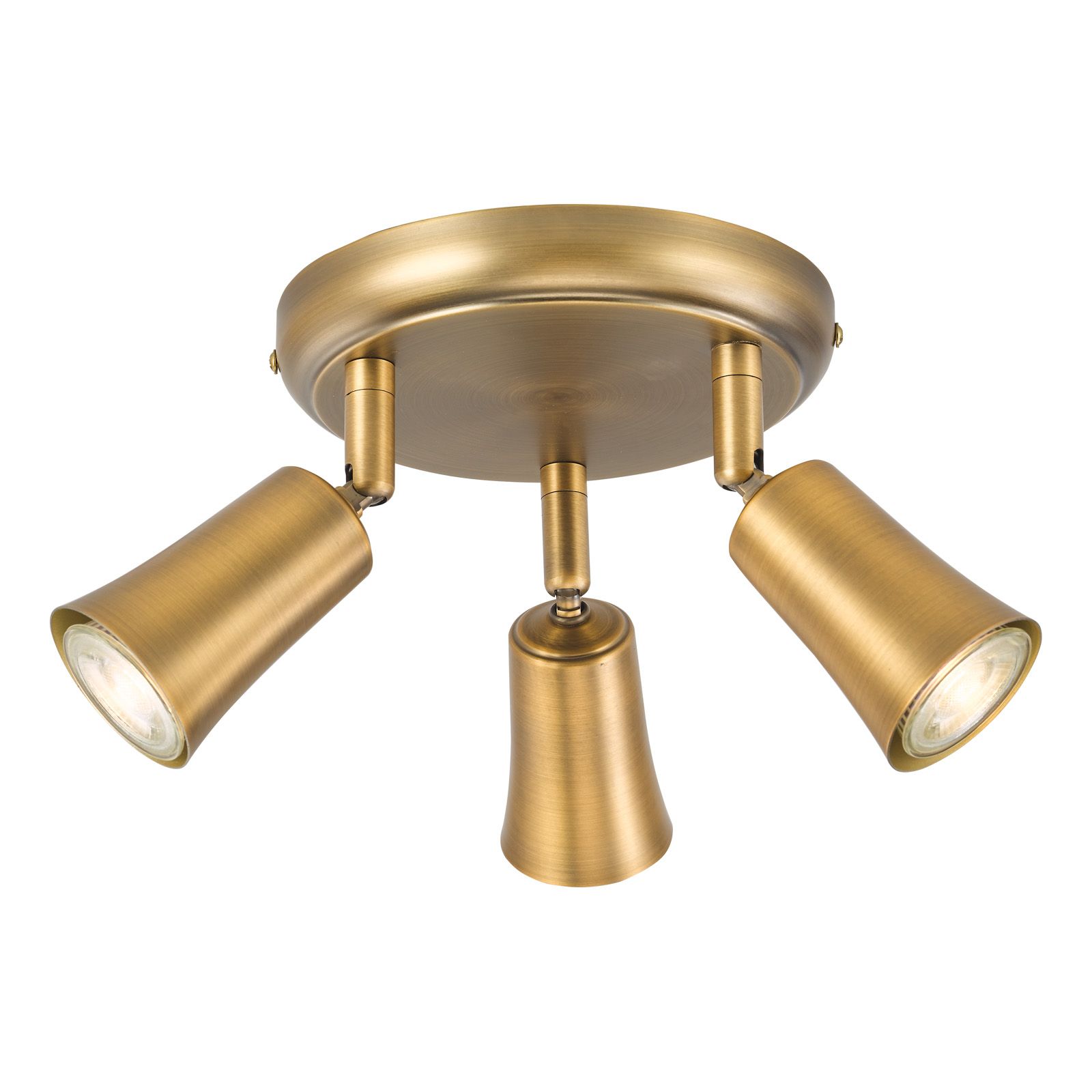 DAR Jedrek 3 Light Single Spotlight Aged Brass